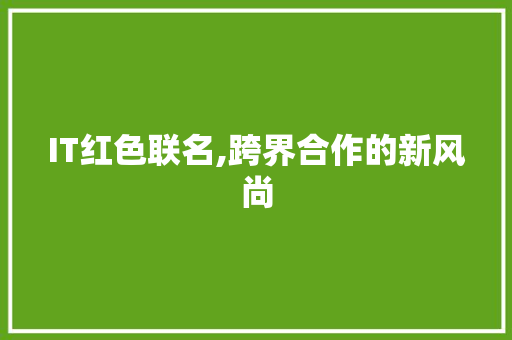 IT红色联名,跨界合作的新风尚 IT红色联名,跨界合作的新风尚