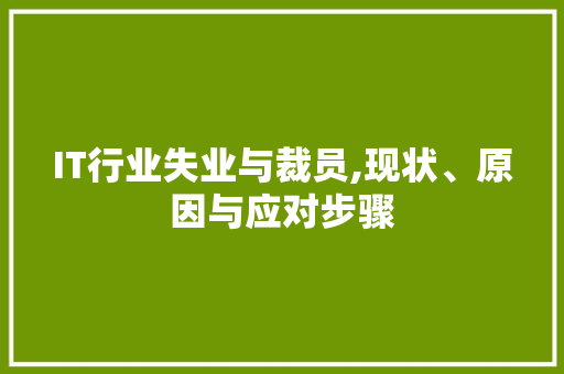 IT行业失业与裁员,现状、原因与应对步骤