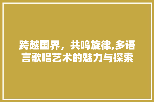跨越国界，共鸣旋律,多语言歌唱艺术的魅力与探索