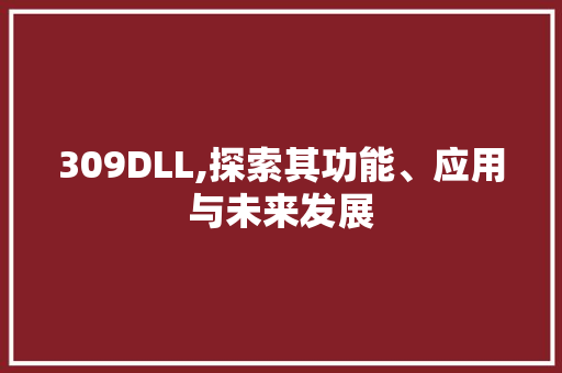 309DLL,探索其功能、应用与未来发展