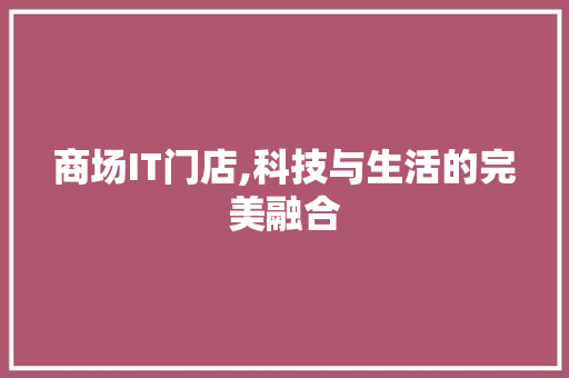 商场IT门店,科技与生活的完美融合