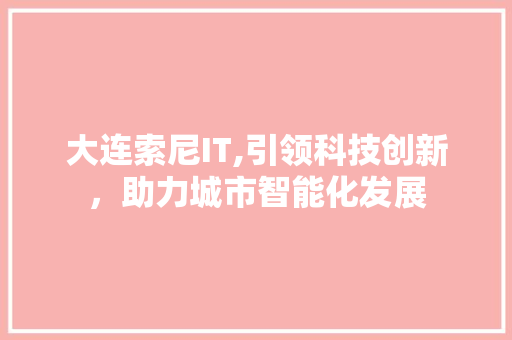 大连索尼IT,引领科技创新，助力城市智能化发展