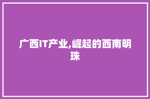 广西IT产业,崛起的西南明珠 花朵知识