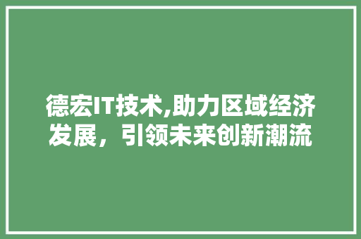 德宏IT技术,助力区域经济发展，引领未来创新潮流