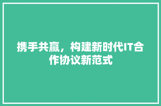 携手共赢，构建新时代IT合作协议新范式