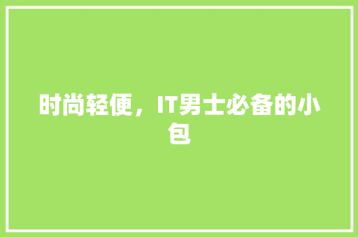 时尚轻便，IT男士必备的小包