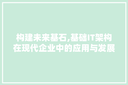 构建未来基石,基础IT架构在现代企业中的应用与发展