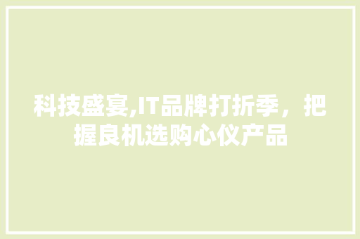 科技盛宴,IT品牌打折季，把握良机选购心仪产品