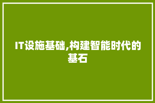 IT设施基础,构建智能时代的基石