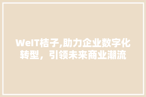 WeIT桔子,助力企业数字化转型，引领未来商业潮流