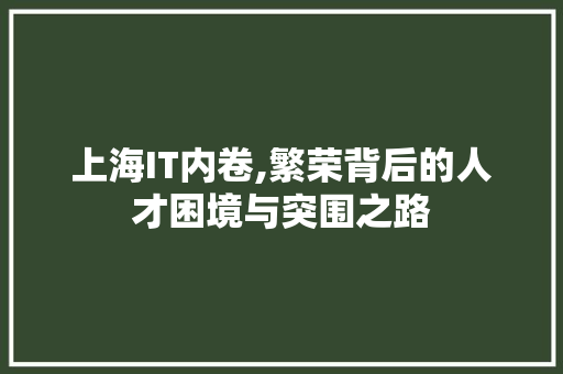 上海IT内卷,繁荣背后的人才困境与突围之路 种植技巧