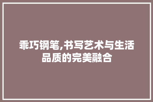 乖巧钢笔,书写艺术与生活品质的完美融合