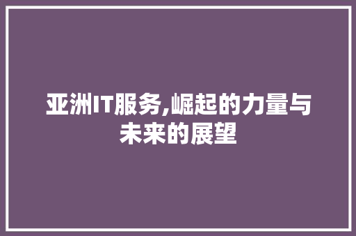 亚洲IT服务,崛起的力量与未来的展望