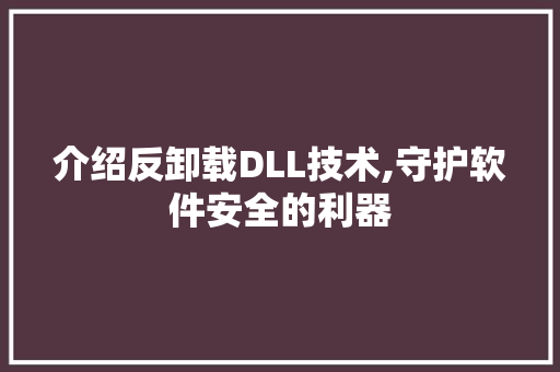 介绍反卸载DLL技术,守护软件安全的利器