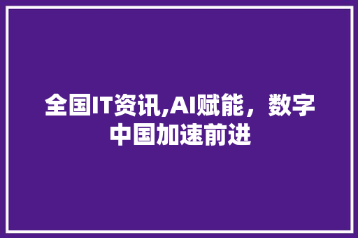 全国IT资讯,AI赋能，数字中国加速前进