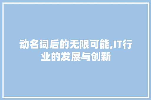 动名词后的无限可能,IT行业的发展与创新