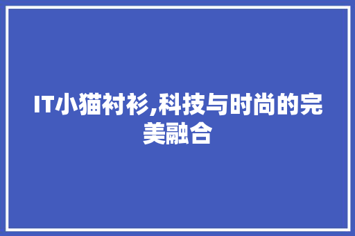 IT小猫衬衫,科技与时尚的完美融合