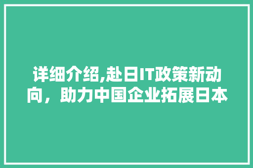 详细介绍,赴日IT政策新动向，助力中国企业拓展日本市场