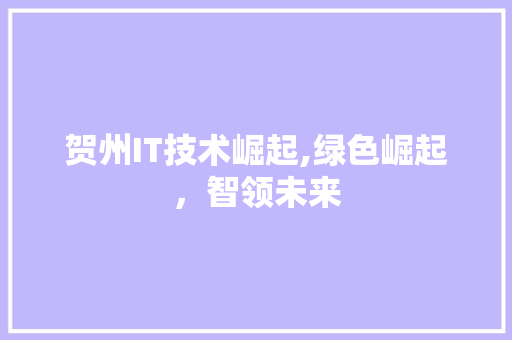 贺州IT技术崛起,绿色崛起，智领未来