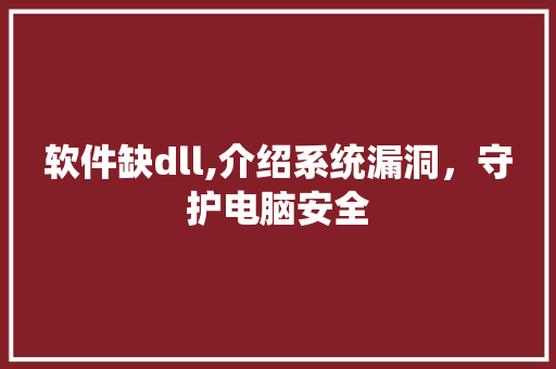 软件缺dll,介绍系统漏洞，守护电脑安全