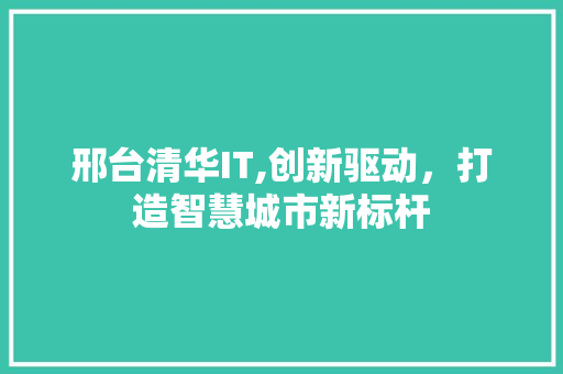 邢台清华IT,创新驱动，打造智慧城市新标杆