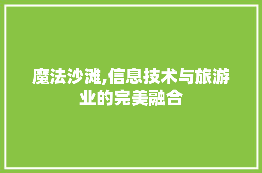 魔法沙滩,信息技术与旅游业的完美融合