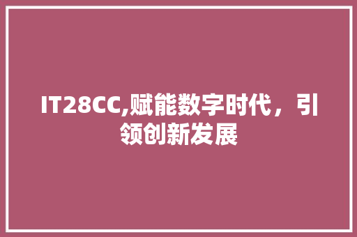 IT28CC,赋能数字时代，引领创新发展