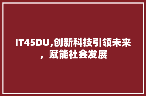 IT45DU,创新科技引领未来，赋能社会发展
