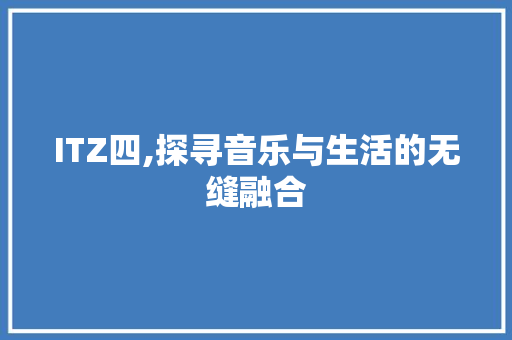 ITZ四,探寻音乐与生活的无缝融合