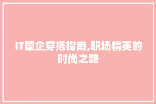 IT国企穿搭指南,职场精英的时尚之路