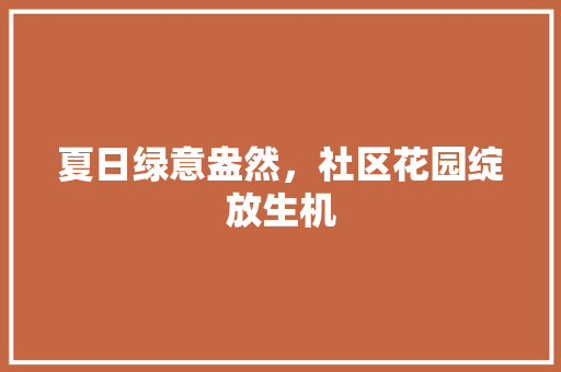 夏日绿意盎然，社区花园绽放生机