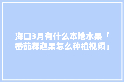 海口3月有什么本地水果「番茄释迦果怎么种植视频」 海口3月有什么本地水果「番茄释迦果怎么种植视频」 番茄病虫害防治