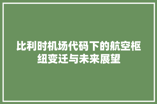比利时机场代码下的航空枢纽变迁与未来展望 番茄种植技巧