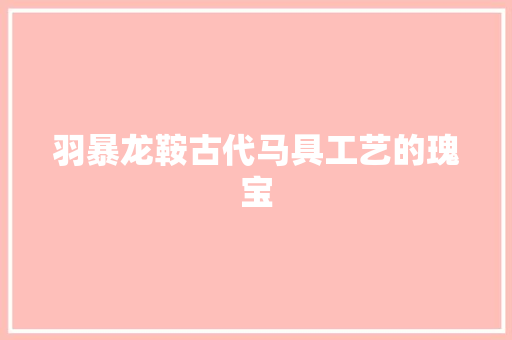 羽暴龙鞍古代马具工艺的瑰宝