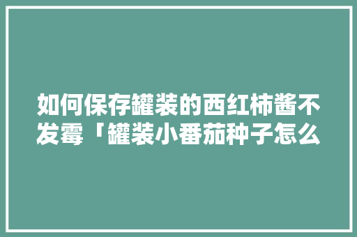 如何保存罐装的西红柿酱不发霉「罐装小番茄种子怎么种植的」 如何保存罐装的西红柿酱不发霉「罐装小番茄种子怎么种植的」 植物种类