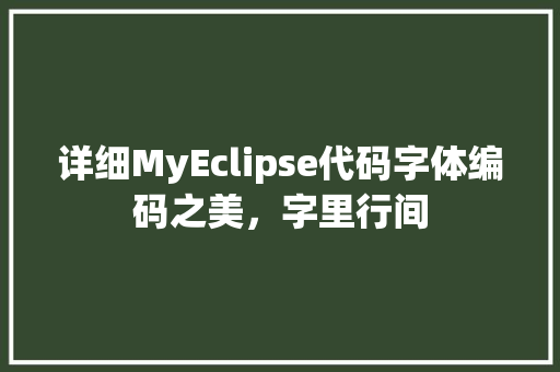 详细MyEclipse代码字体编码之美，字里行间