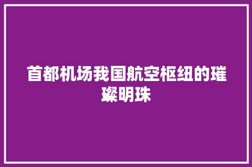 首都机场我国航空枢纽的璀璨明珠 种植技巧