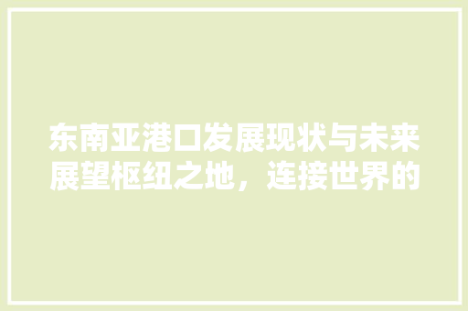 东南亚港口发展现状与未来展望枢纽之地，连接世界的门户