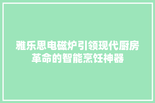 雅乐思电磁炉引领现代厨房革命的智能烹饪神器