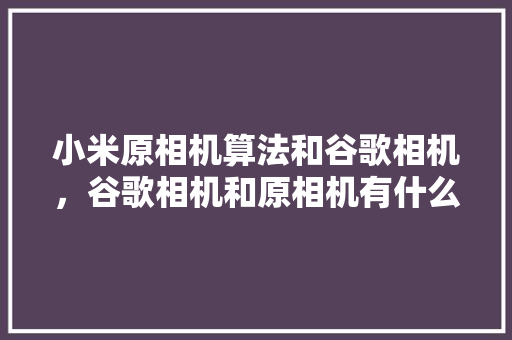 小米原相机算法和谷歌相机，谷歌相机和原相机有什么区别 土壤施肥