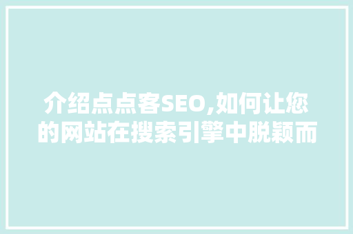 介绍点点客SEO,如何让您的网站在搜索引擎中脱颖而出