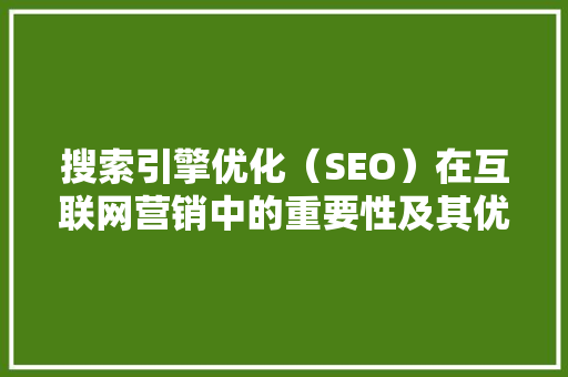 搜索引擎优化（SEO）在互联网营销中的重要性及其优化步骤