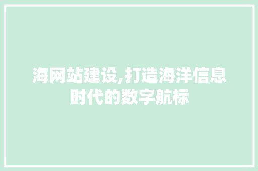 海网站建设,打造海洋信息时代的数字航标