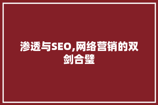 渗透与SEO,网络营销的双剑合璧