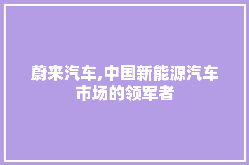 蔚来汽车,中国新能源汽车市场的领军者 番茄病虫害防治