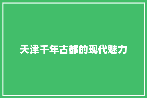 天津千年古都的现代魅力