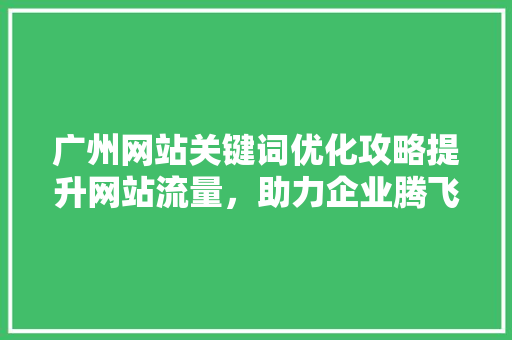 广州网站关键词优化攻略提升网站流量，助力企业腾飞