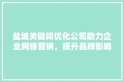 盐城关键词优化公司助力企业网络营销，提升品牌影响力