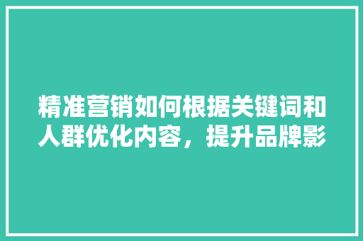 精准营销如何根据关键词和人群优化内容，提升品牌影响力