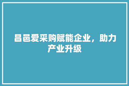 昌邑爱采购赋能企业，助力产业升级